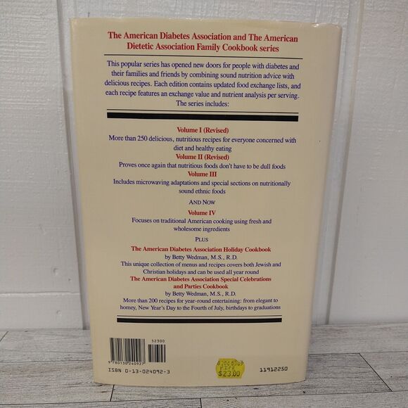 Family‎ Cookbook Volume IV American Tradition HCDJ - Amer Diabetes Assoc - Picture 6 of 12
